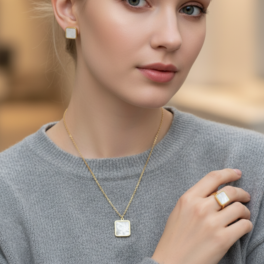 White Square Combo Set