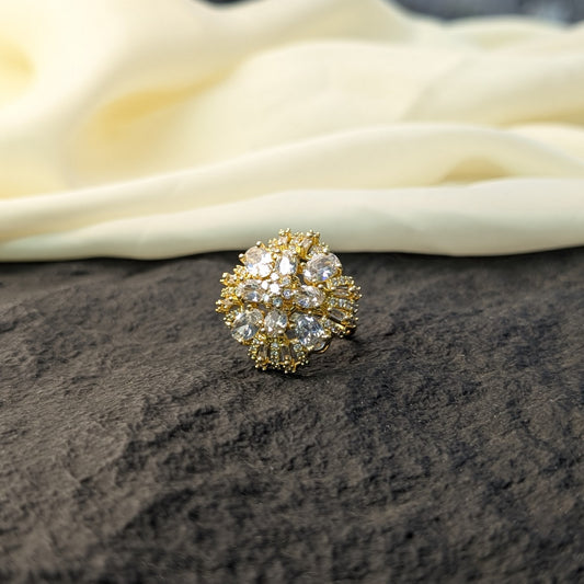 Silver Dew Zircon Ring