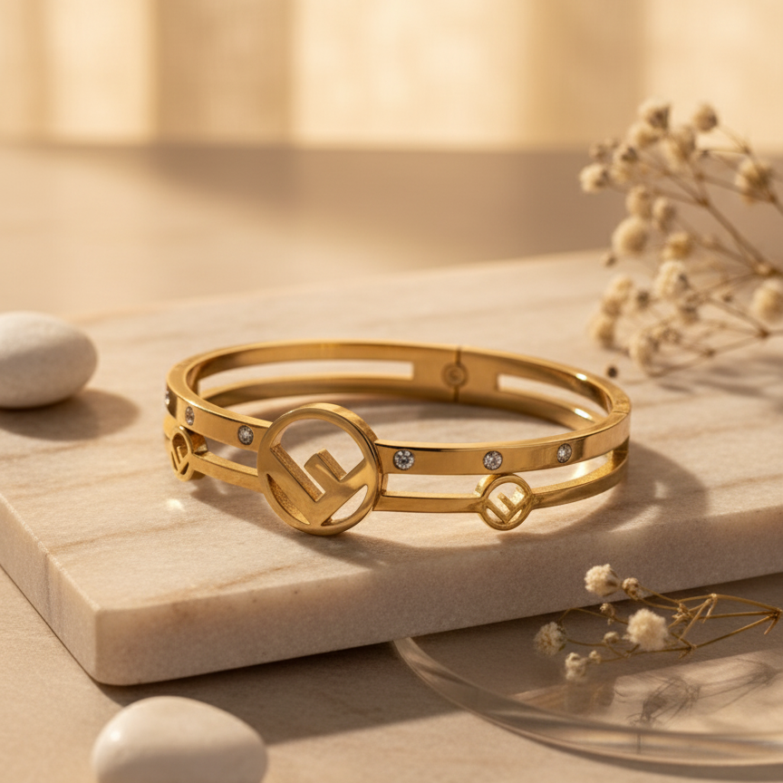 Golden Initial Handcuff