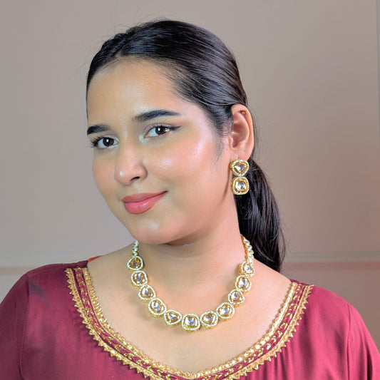 IMPERIAL GRANDEUR BIB KUNDAN NECKLACES