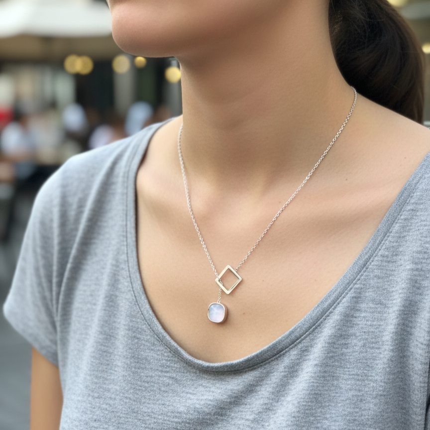 Pink Cube Drop Locket