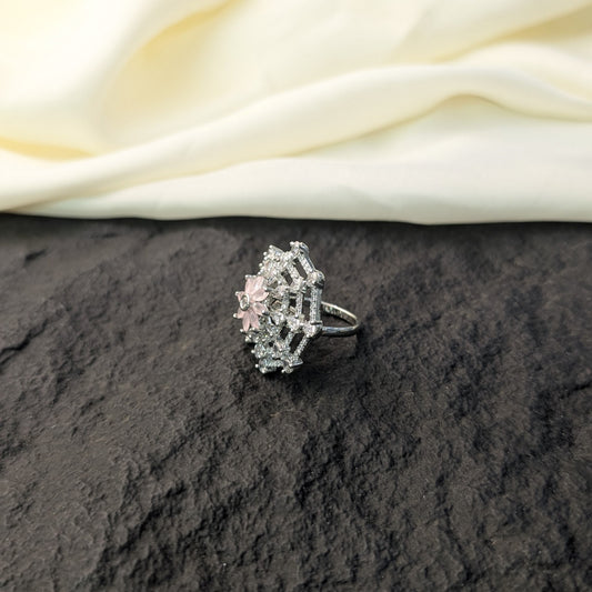 Crimson Ember Zircon Ring