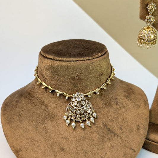 Antique Choker South Indian Rajwadi Necklace Set