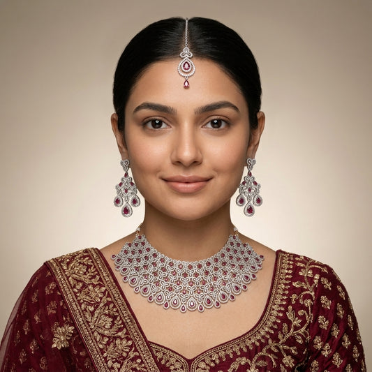 Monarch Bridal Zircon Necklace Set