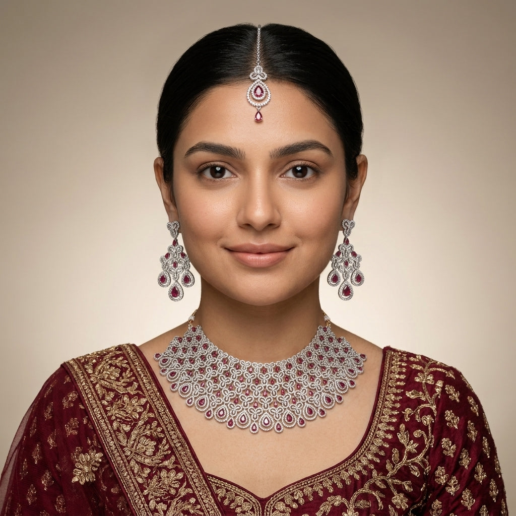 Monarch Bridal Zircon Necklace Set