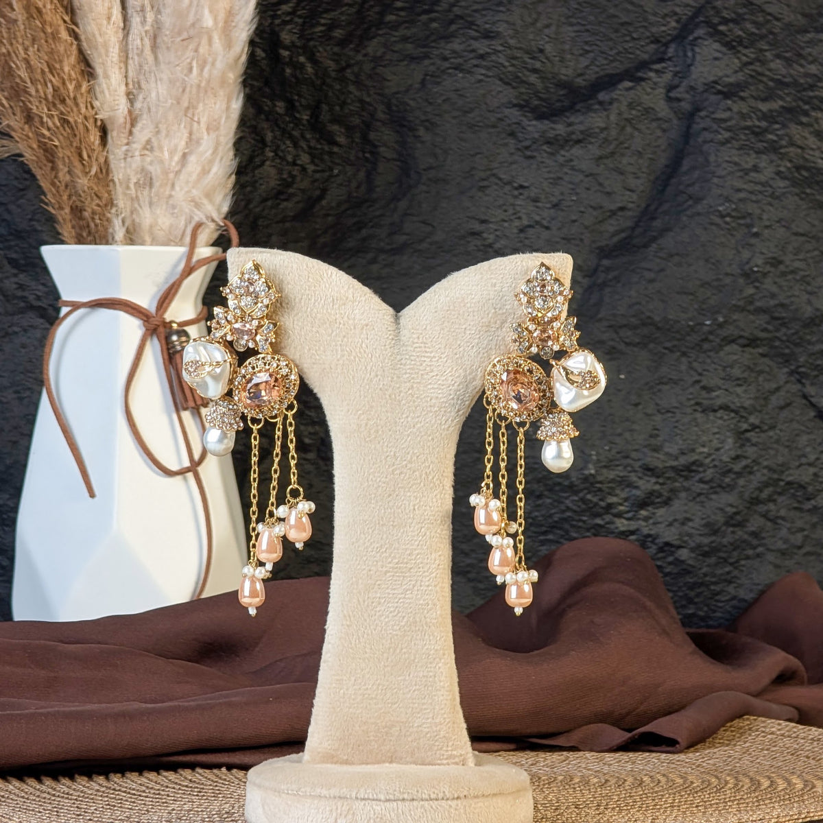 Champagne Baroque Tassel Earrings