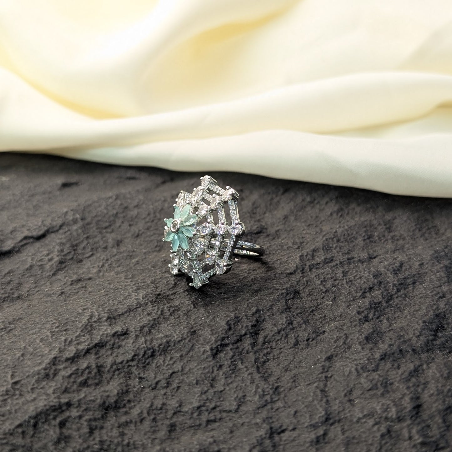 Emerald Vine Zircon Ring