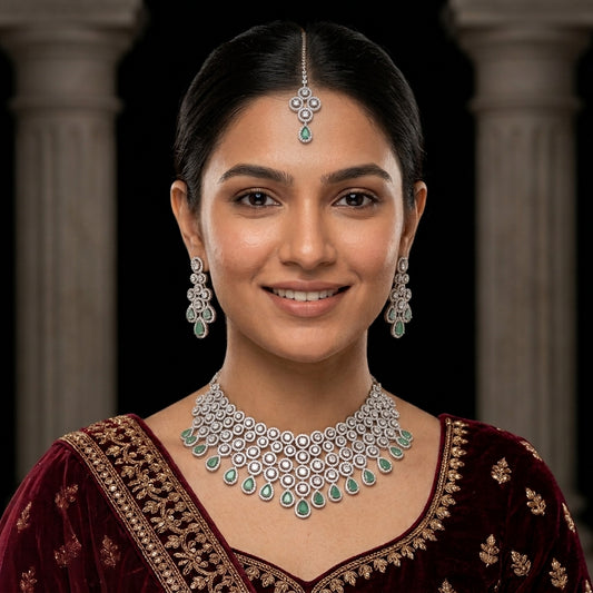 Coronation Bridal Zircon Necklace Set