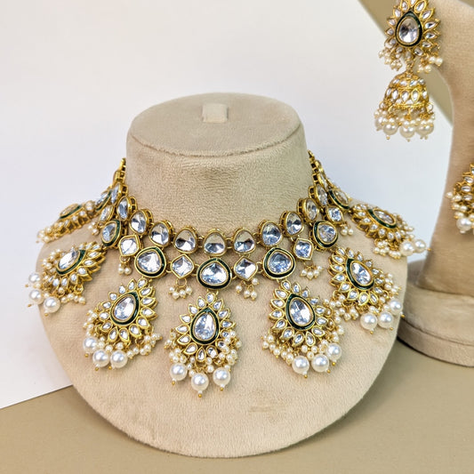 Rajwadi Kundan Necklace Set