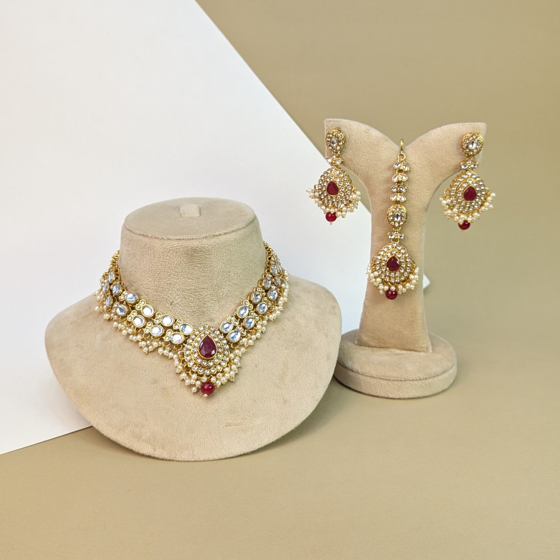 Chandbali Kundan Necklace Set