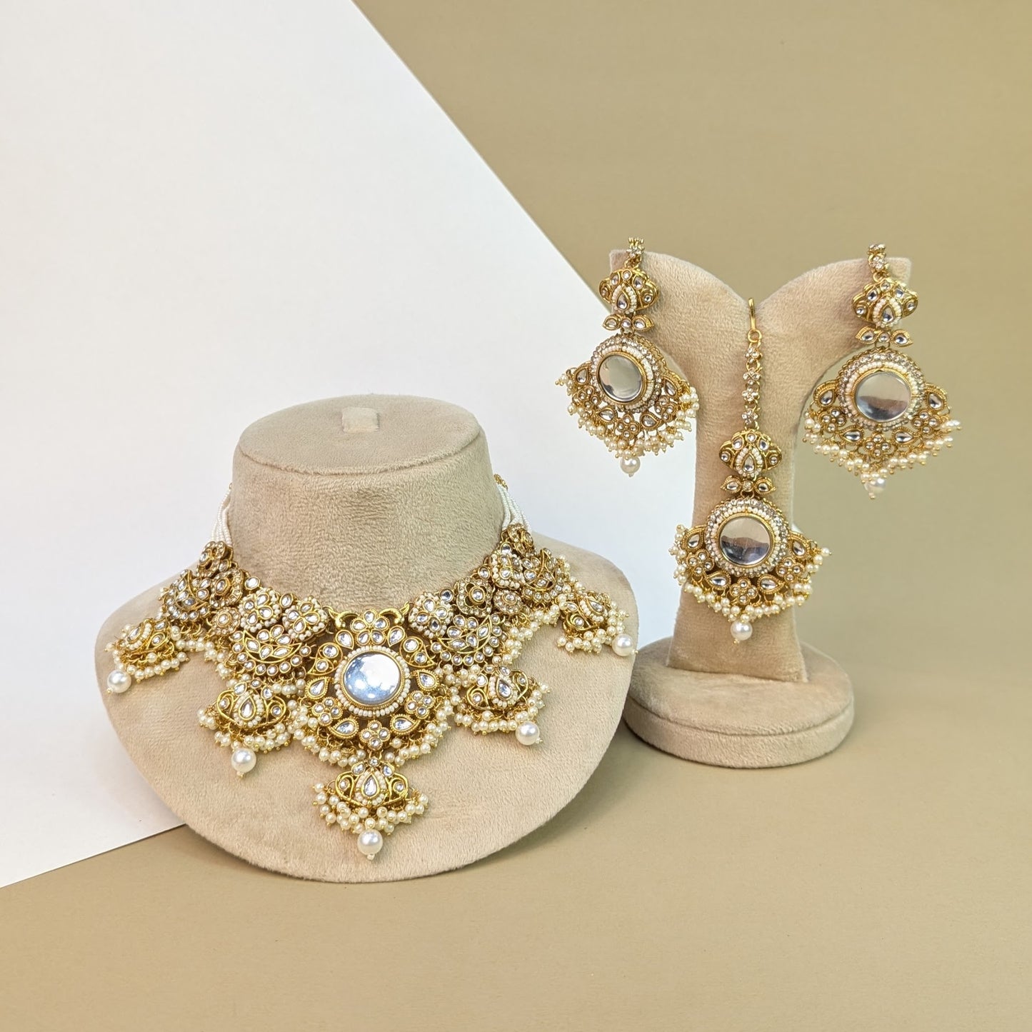 Pearl Drop Kundan Necklace Set