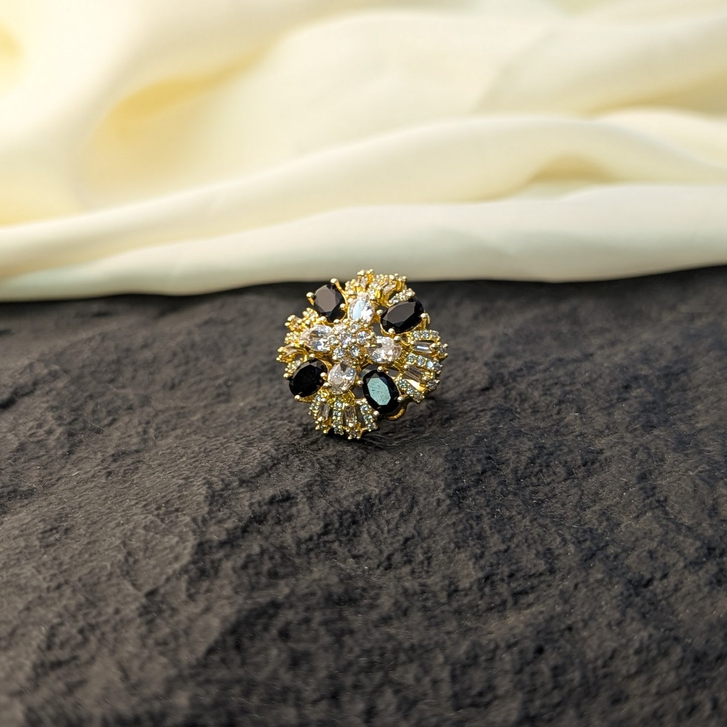 Garnet Flame Zircon Ring