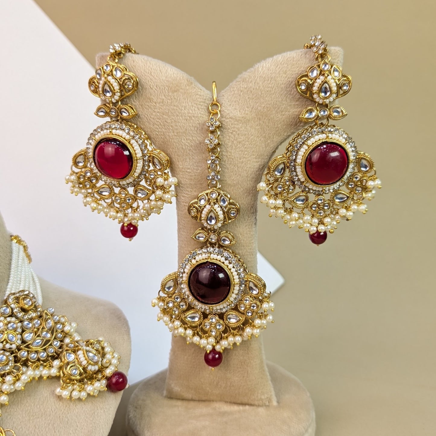 Pearl Drop Kundan Necklace Set