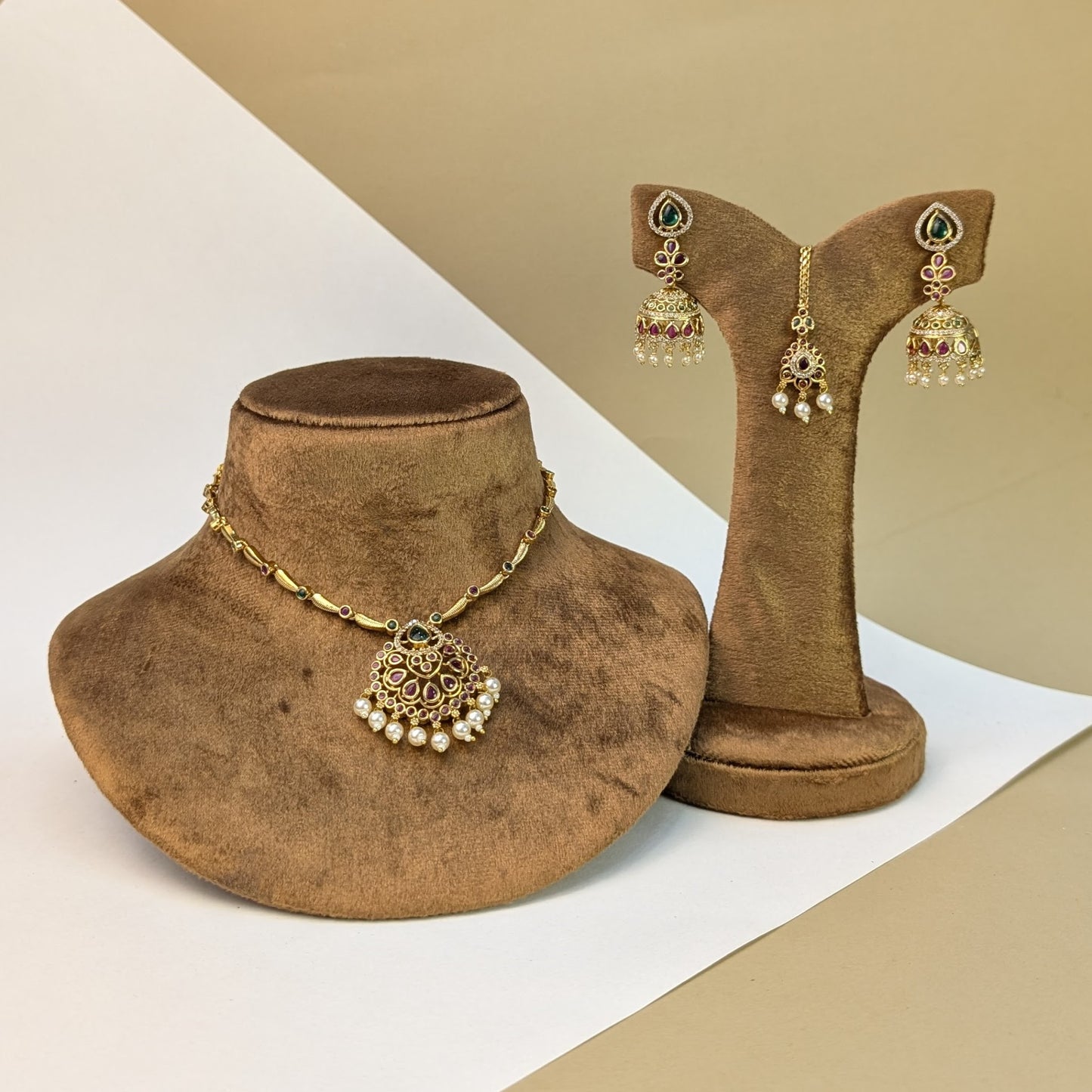 Lakshmi Haram South Indian Rajwadi Necklace Set