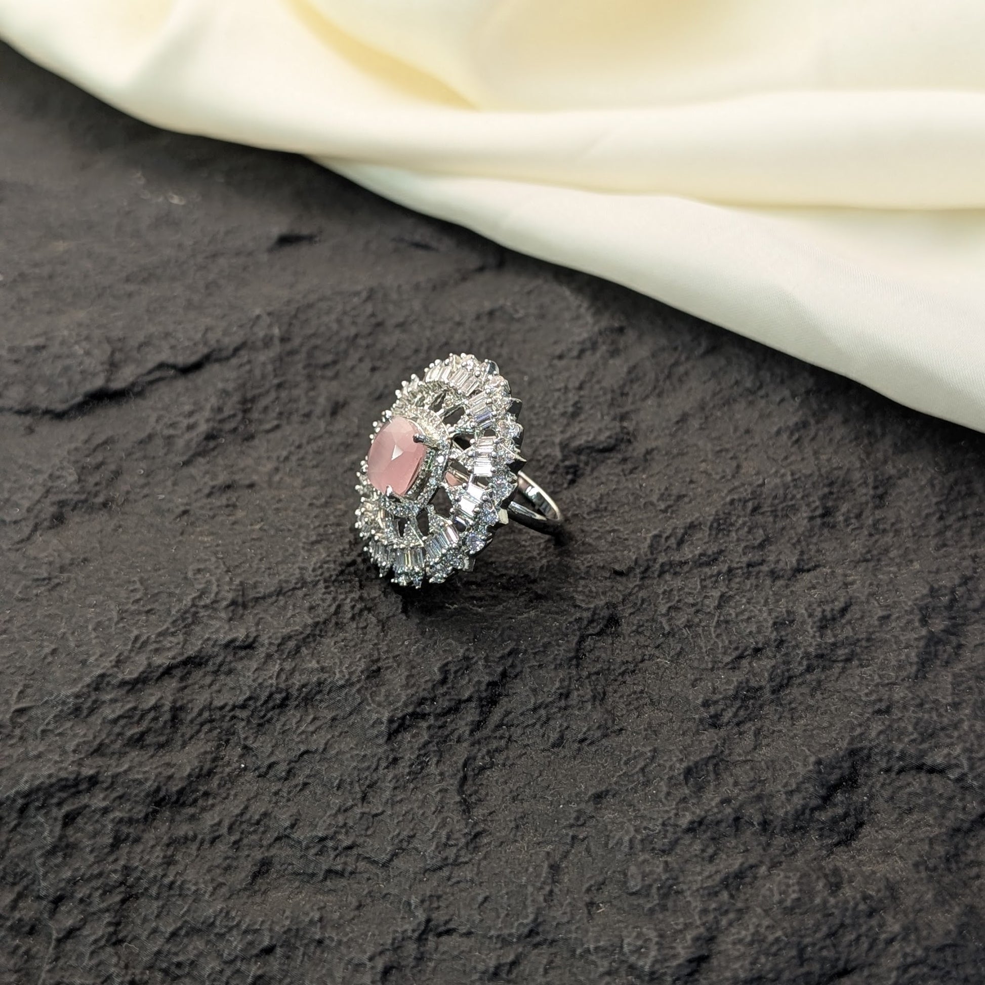 Ruby Petal Zircon Ring