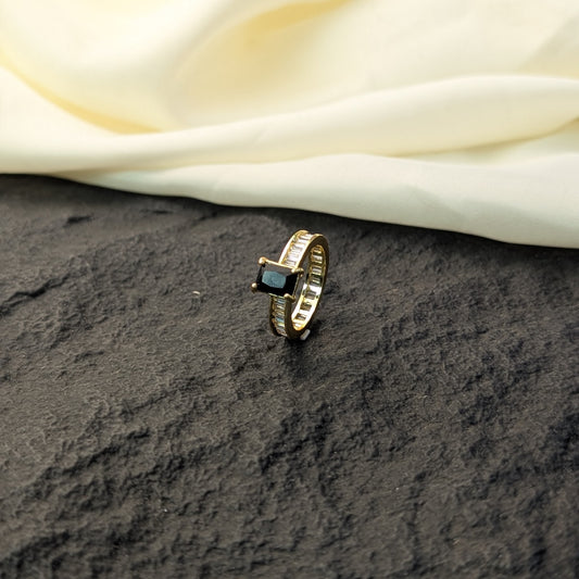 Frosted Petal Zircon Ring