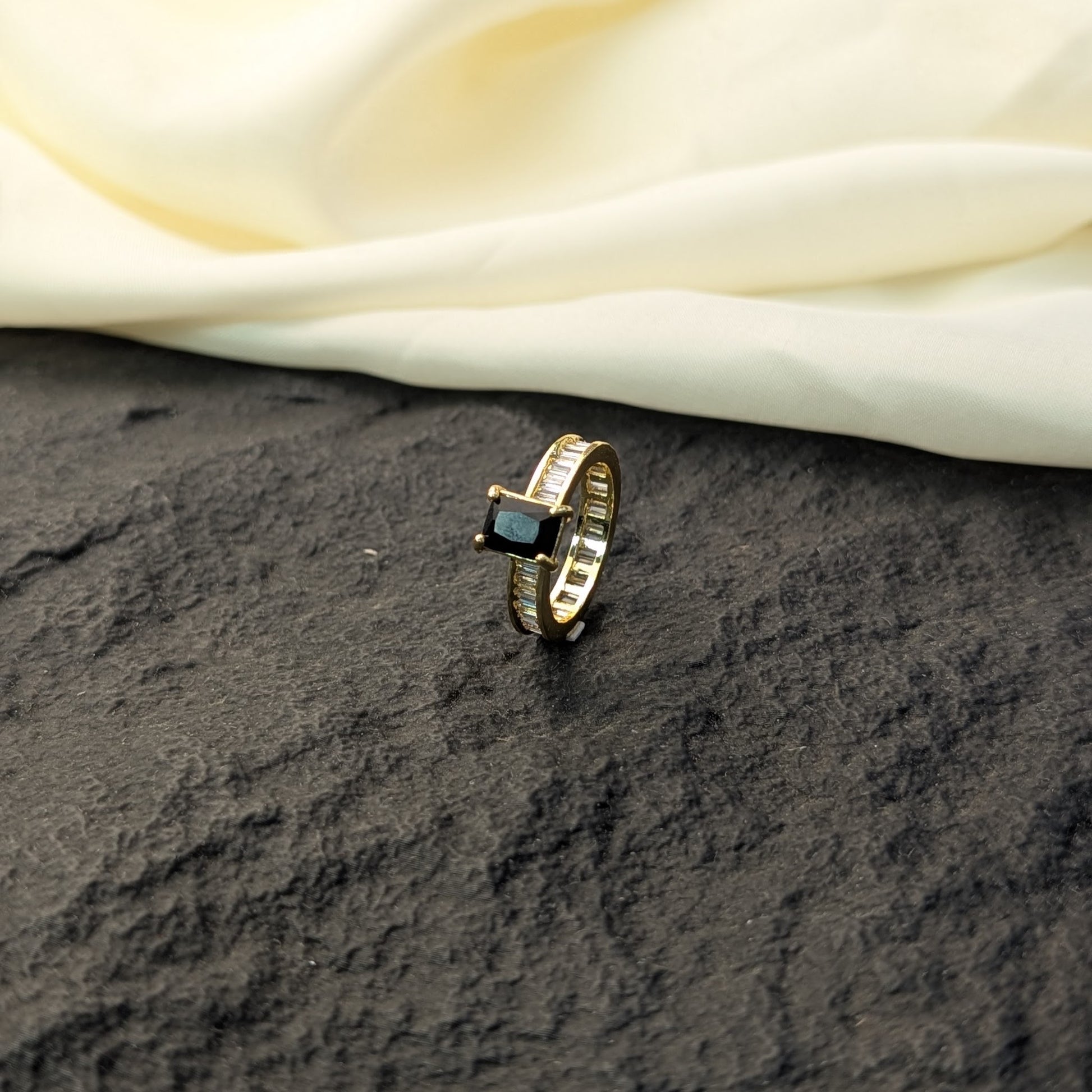 Frosted Petal Zircon Ring