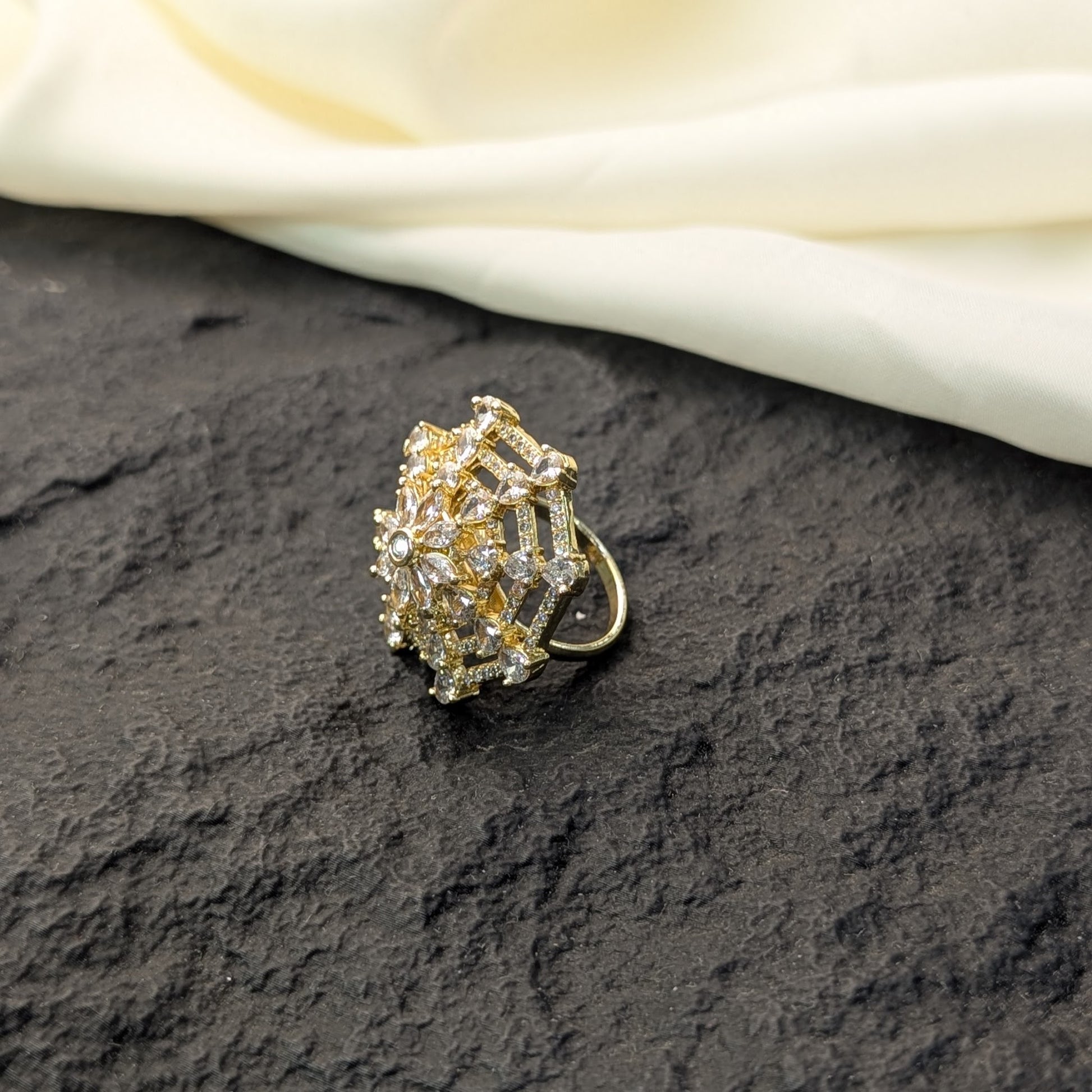 Golden Solstice Zircon Ring