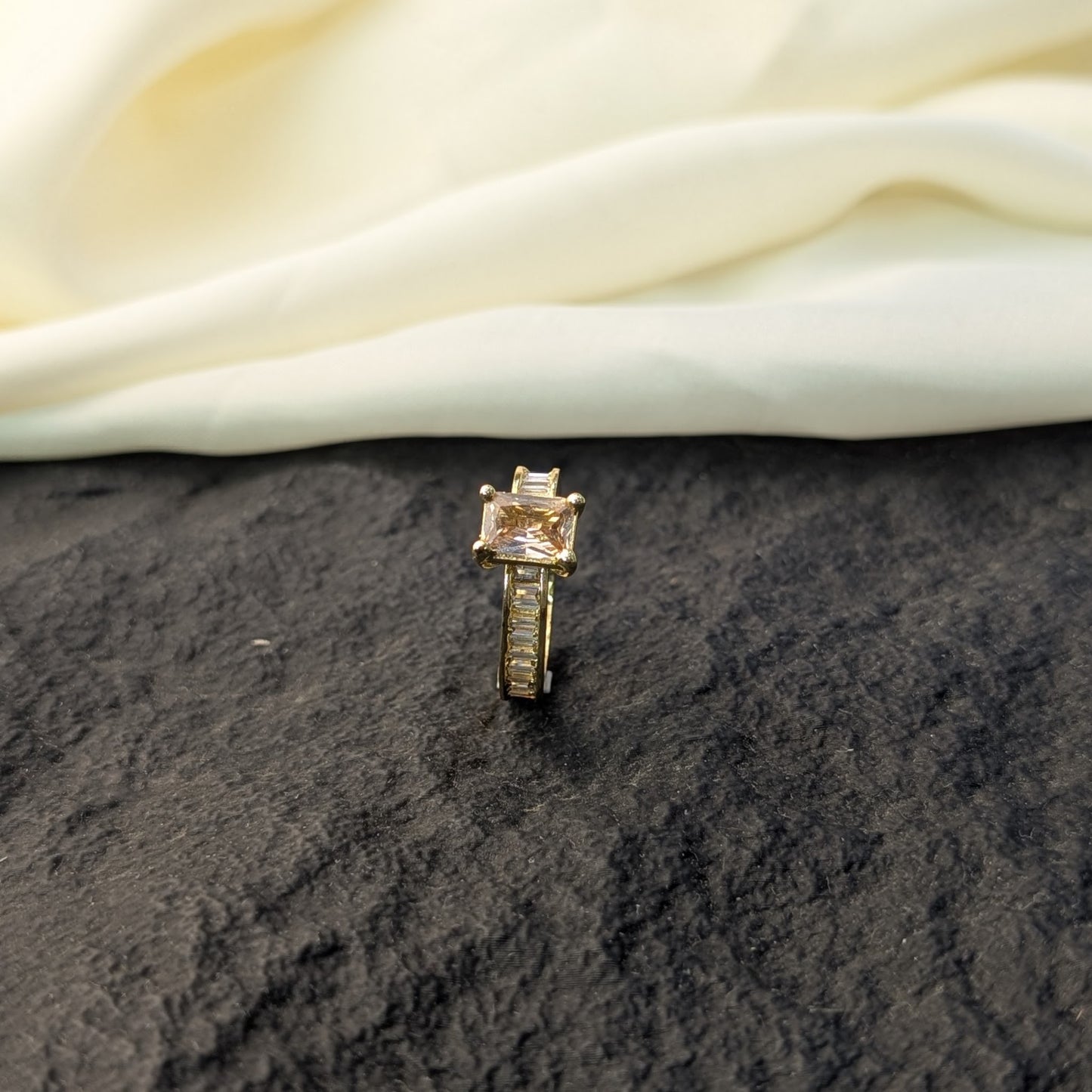 Amber Aura Zircon Ring