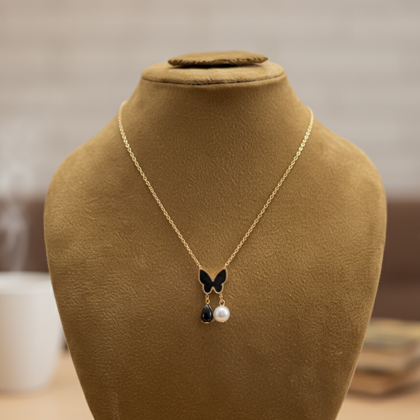 Butterfly Pearl Locket