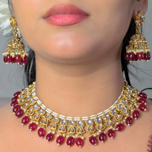 MAJESTIC LOTUS ARC KUNDAN NECKLACES