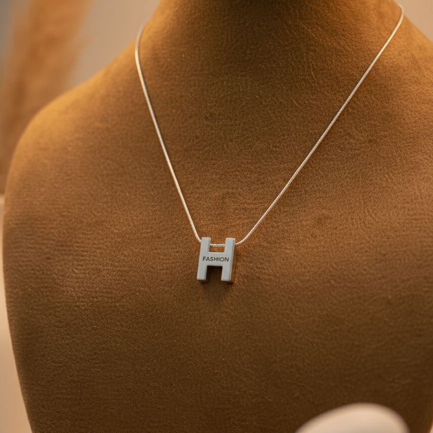 Statement Silver H Locket