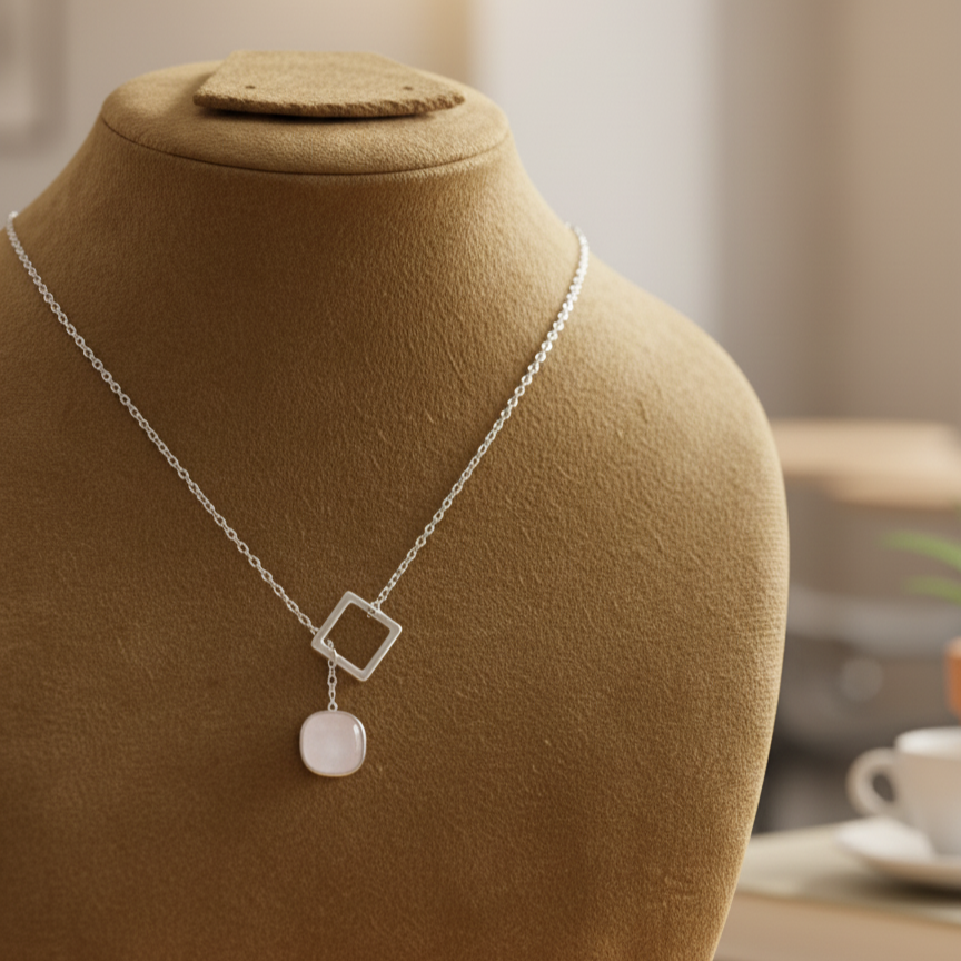 Pink Cube Drop Locket