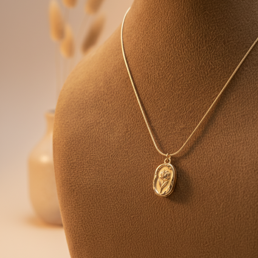 Gold Engraved Locket