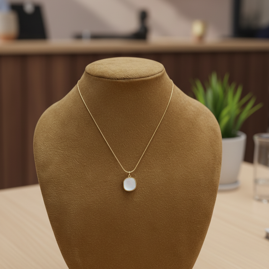 White Cushion Locket