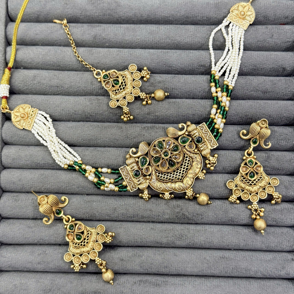 PUSHPANJALI RAJWARI CHOKER SET