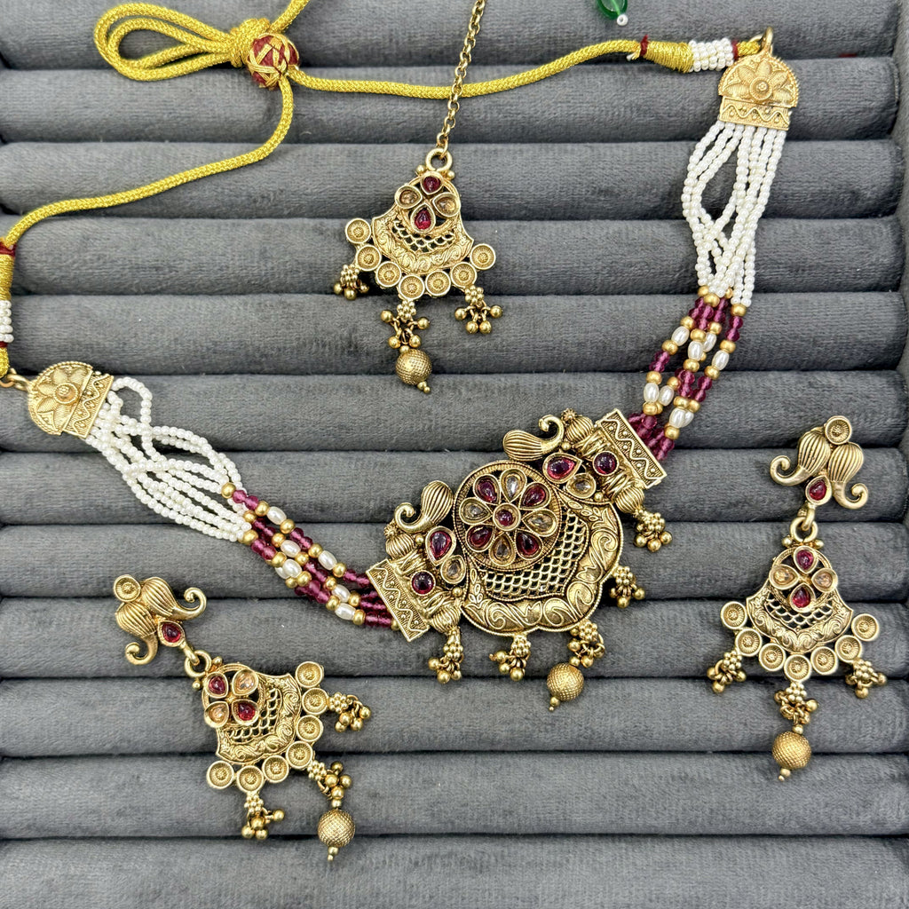 PUSHPANJALI RAJWARI CHOKER SET