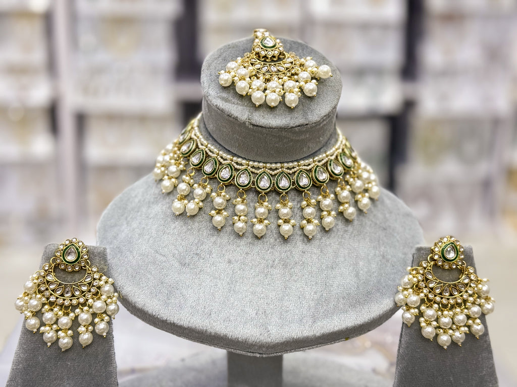 CHANDBALI DROPS KUNDAN ELEGANCE NECKLACE SET
