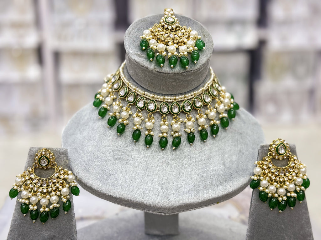 CHANDBALI DROPS KUNDAN ELEGANCE NECKLACE SET