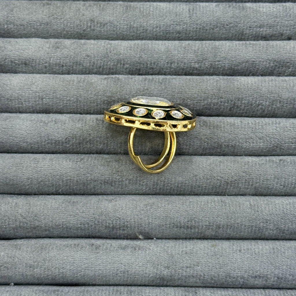 EMERALD RADIUS KUNDAN RINGS