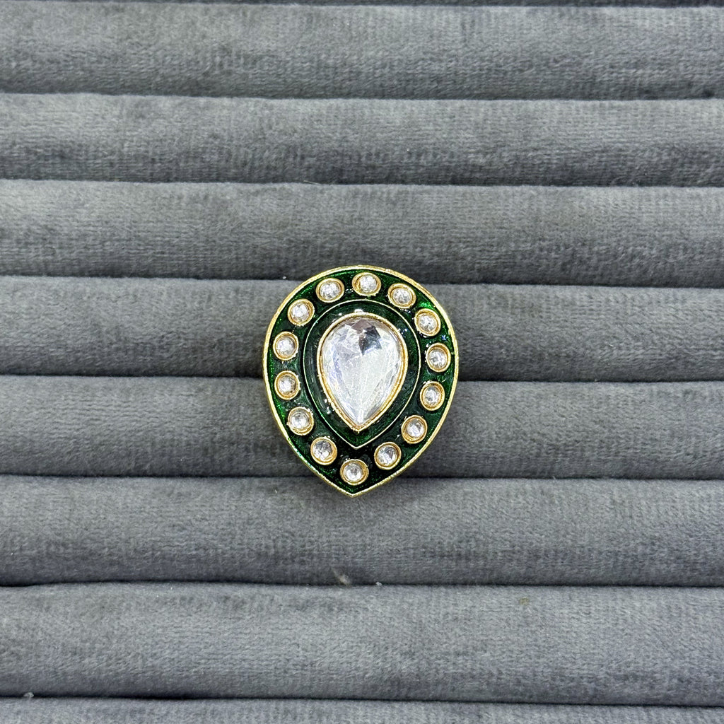 PEAR DROP KUNDAN RINGS