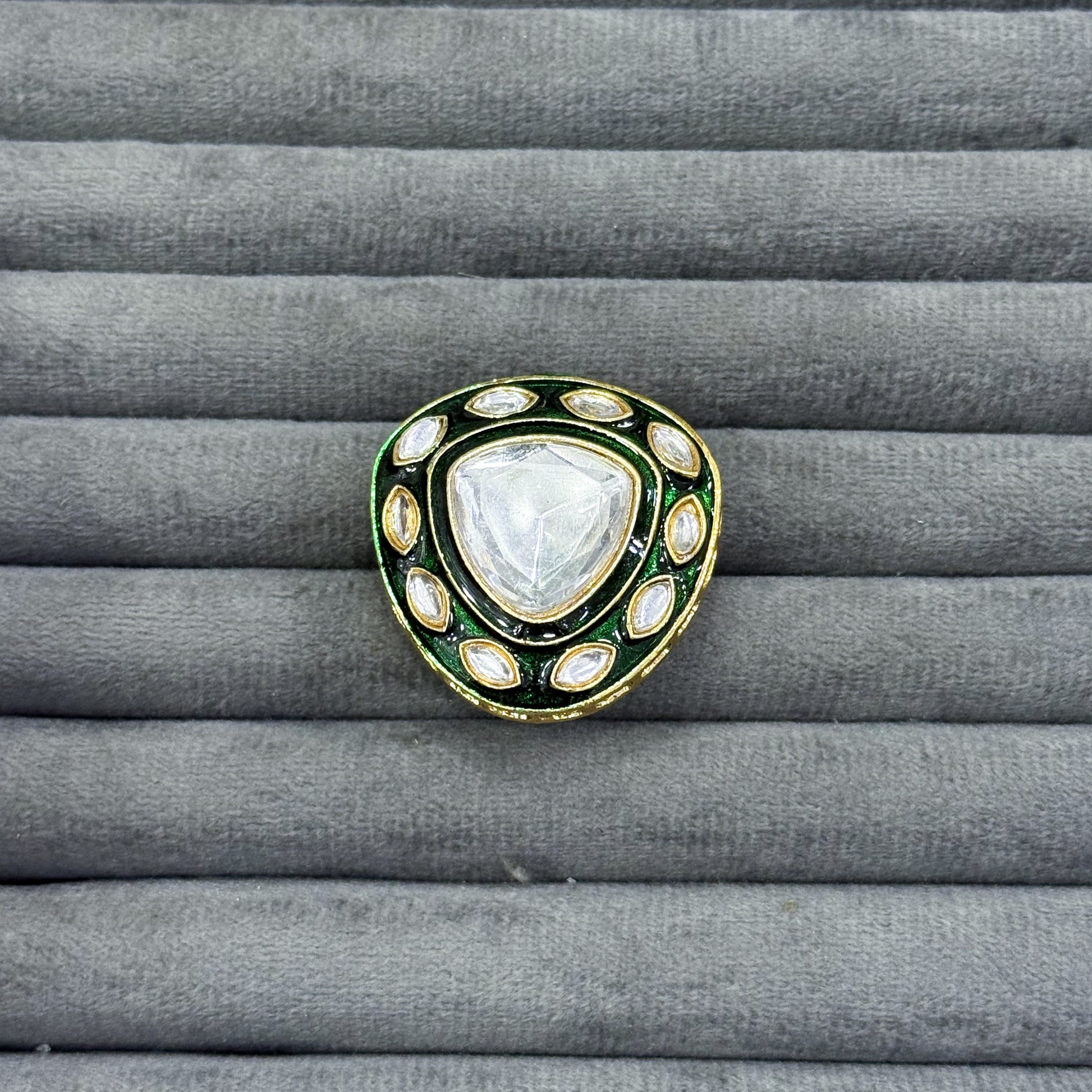 TRIANGLE BEZEL KUNDAN RINGS
