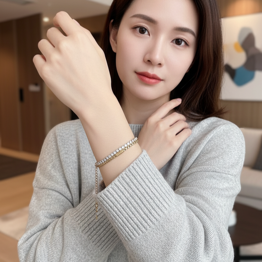 Double Row Crystal Bracelet