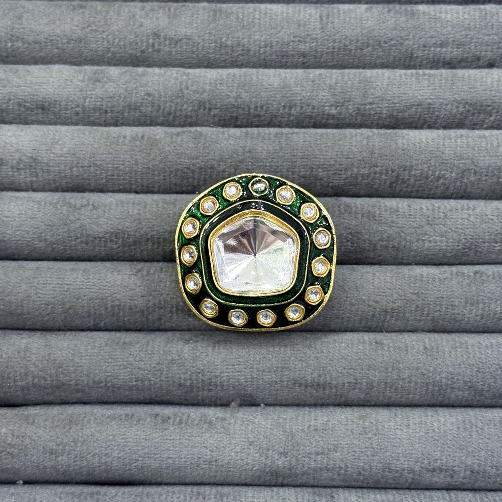 OCTAGON HALO KUNDAN RINGS