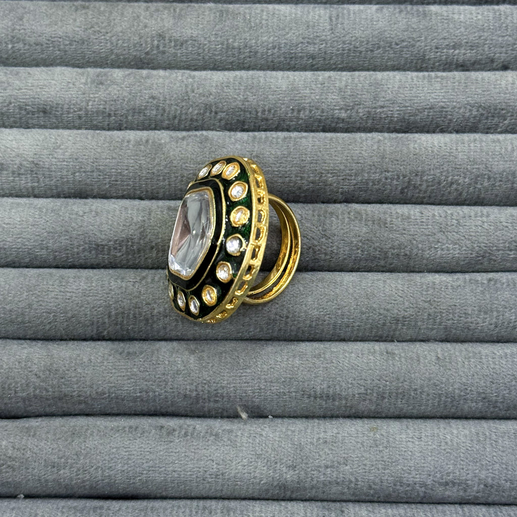 OCTAGON HALO KUNDAN RINGS