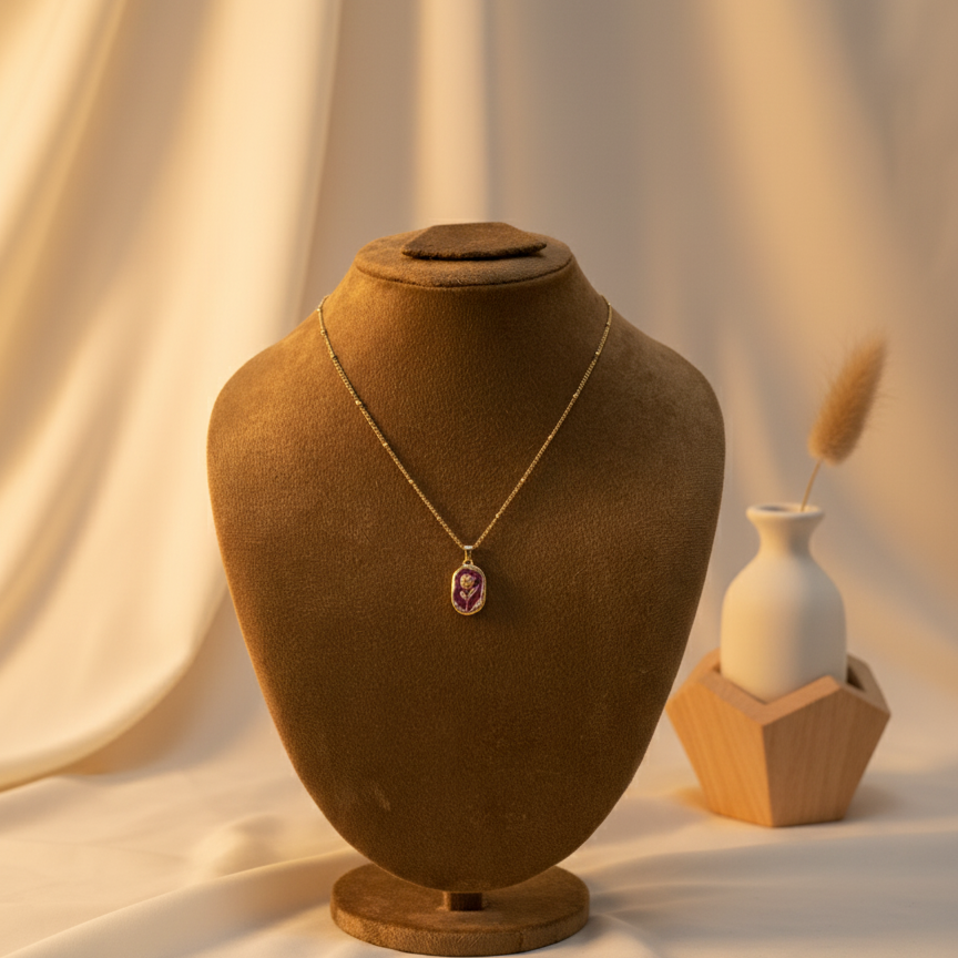 Violet Engraved Locket