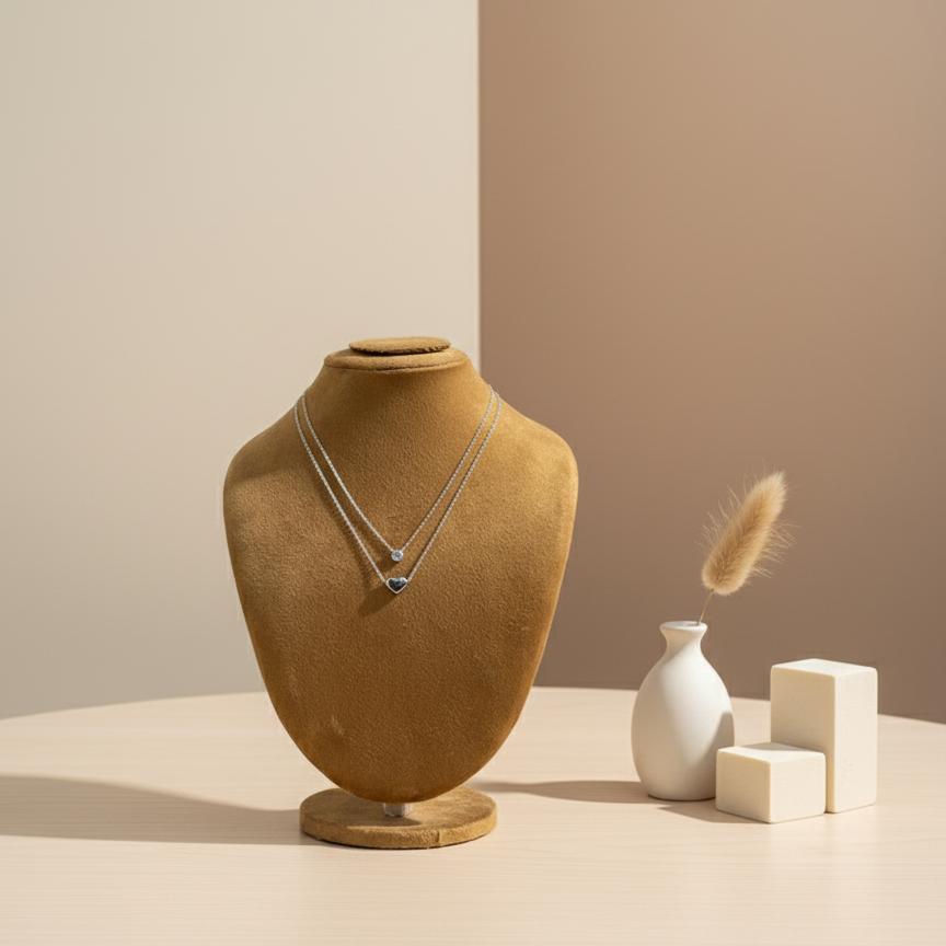 Duo Heart Sparkle Locket