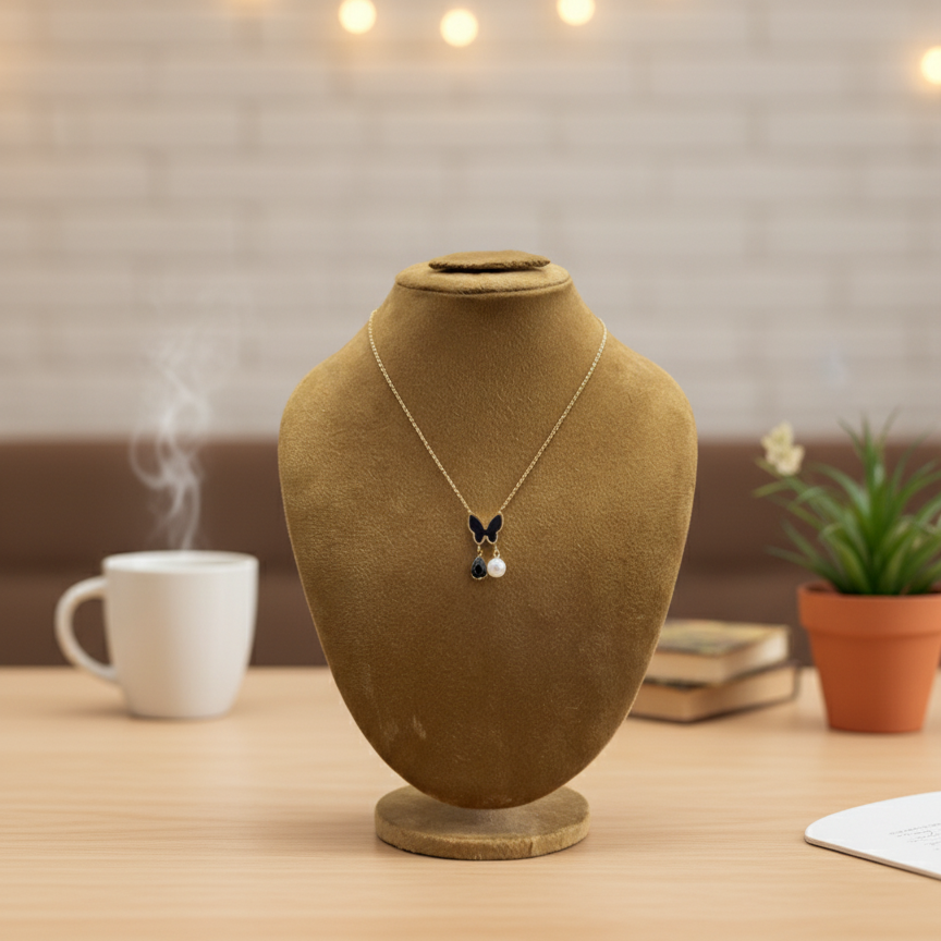 Butterfly Pearl Locket