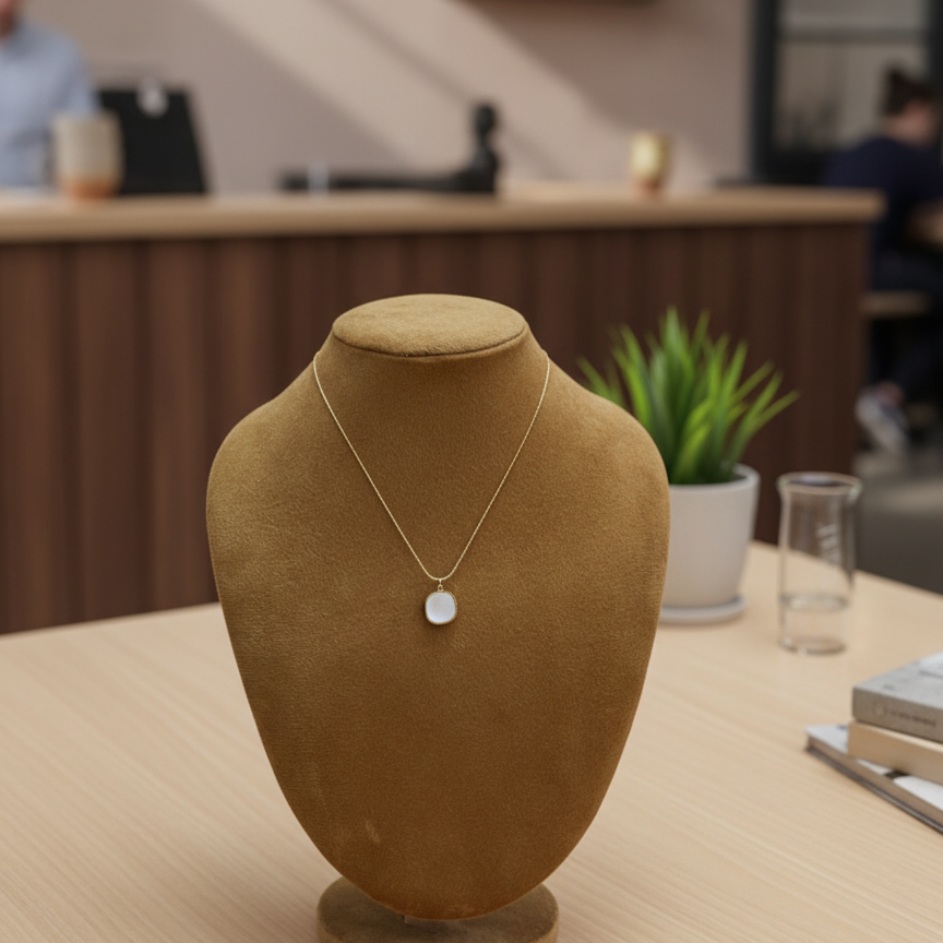 White Cushion Locket