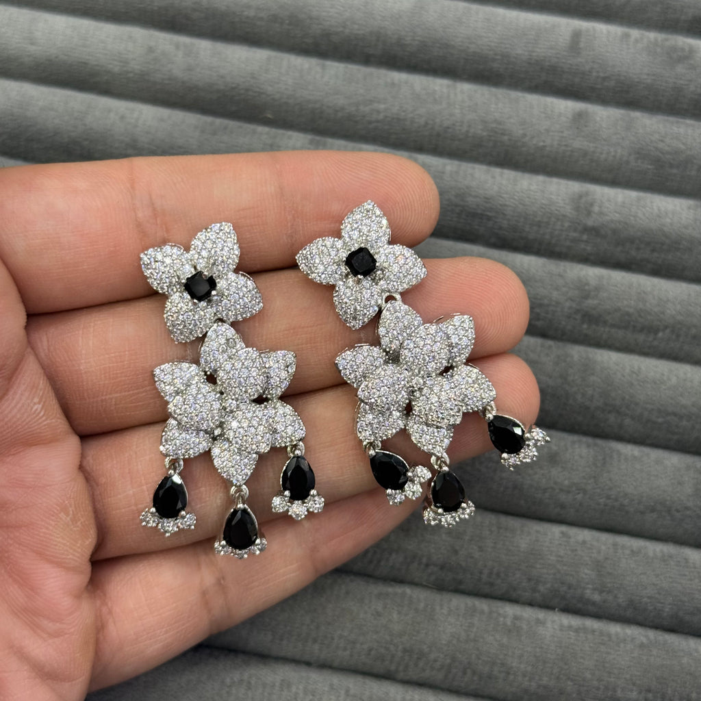 FLORA DUET ZIRCON EARRINGS