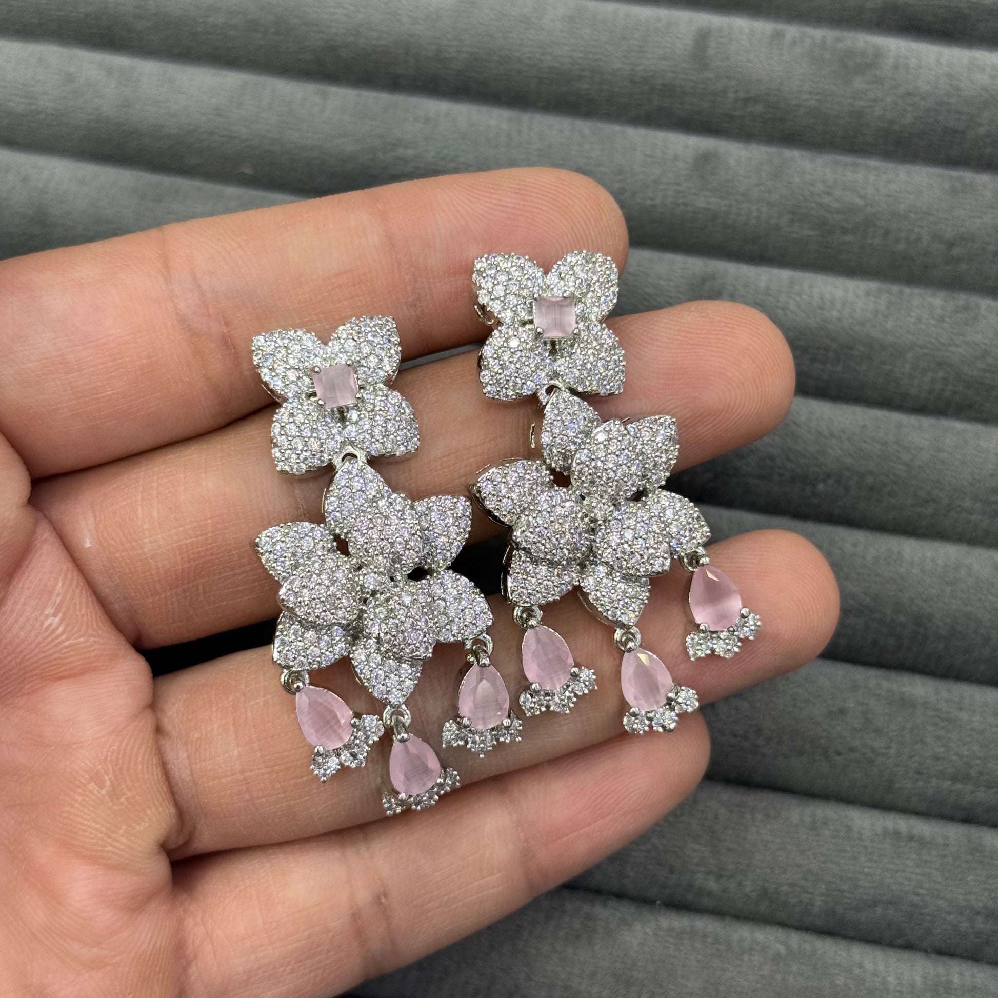 FLORA DUET ZIRCON EARRINGS
