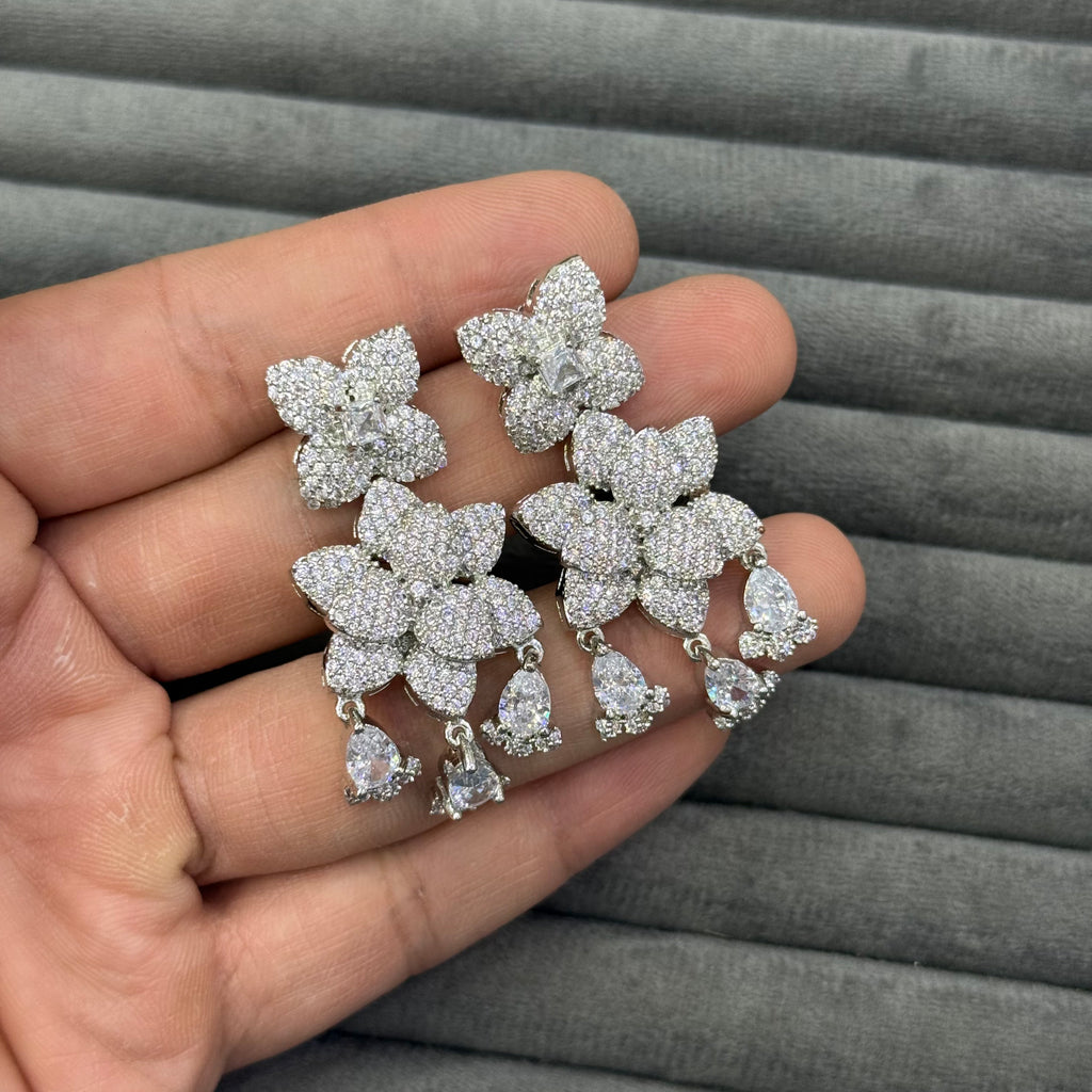 FLORA DUET ZIRCON EARRINGS