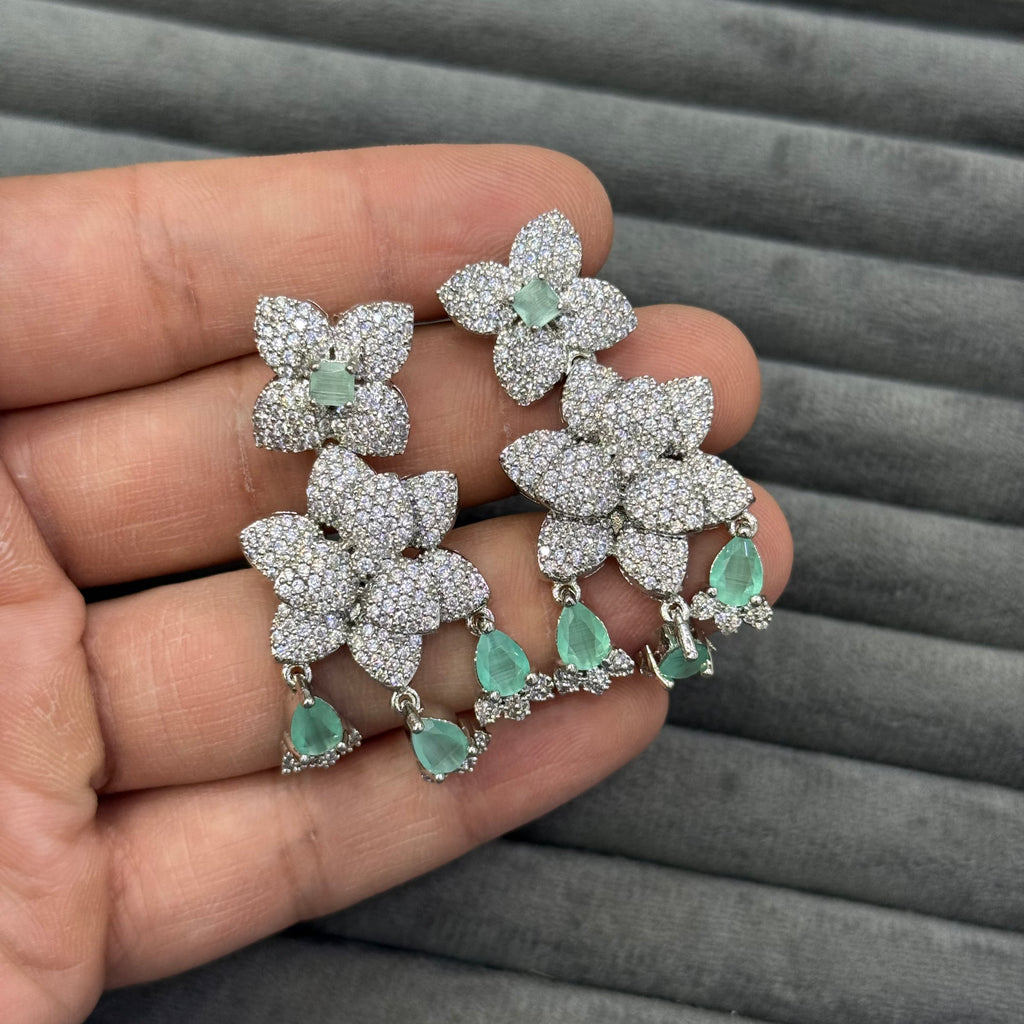 FLORA DUET ZIRCON EARRINGS