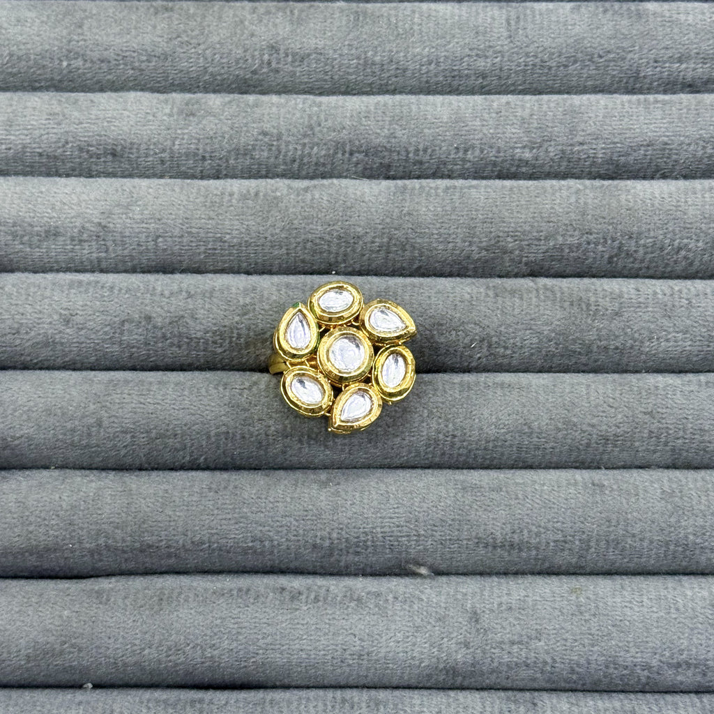 PEAR CLUSTER KUNDAN RINGS