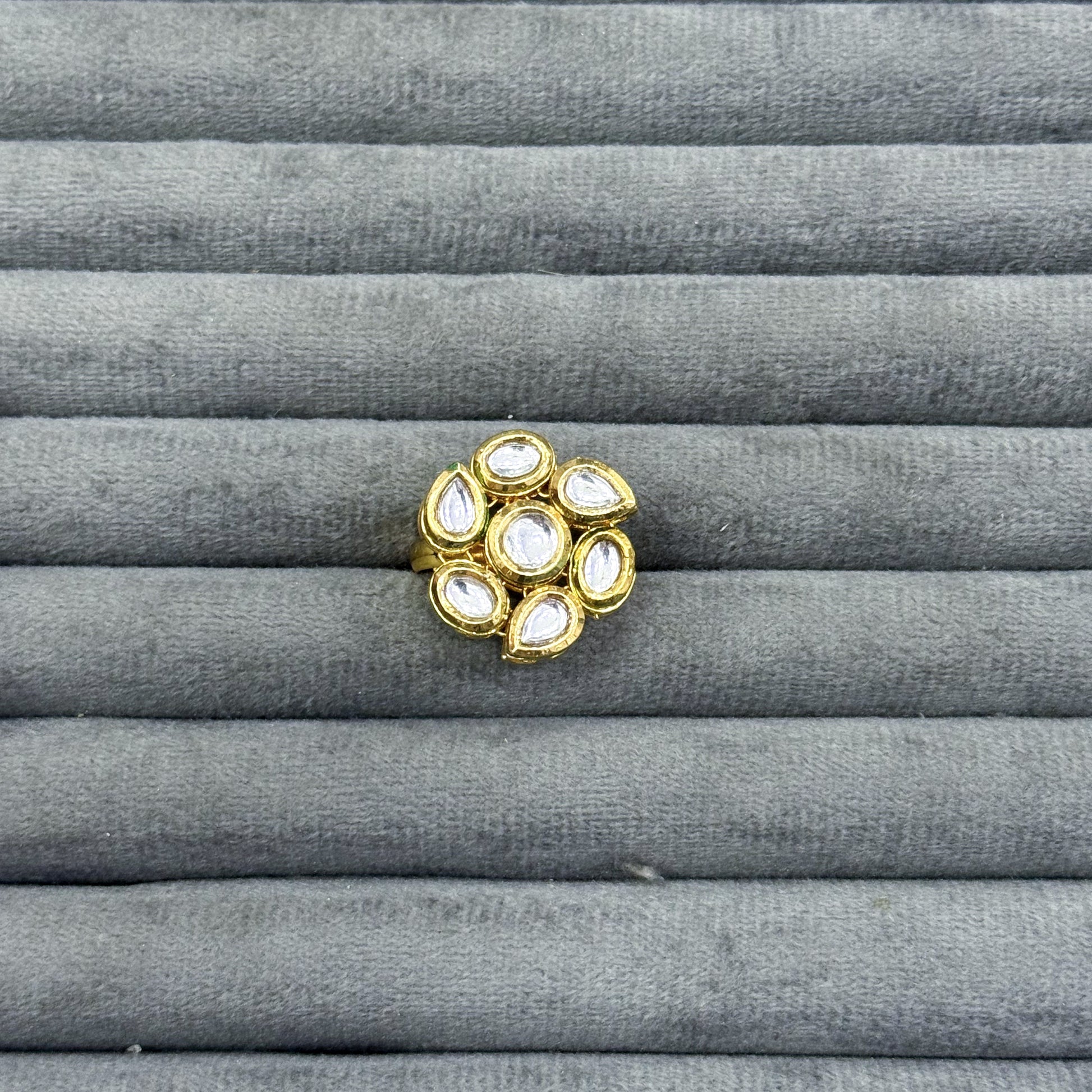 PEAR CLUSTER KUNDAN RINGS