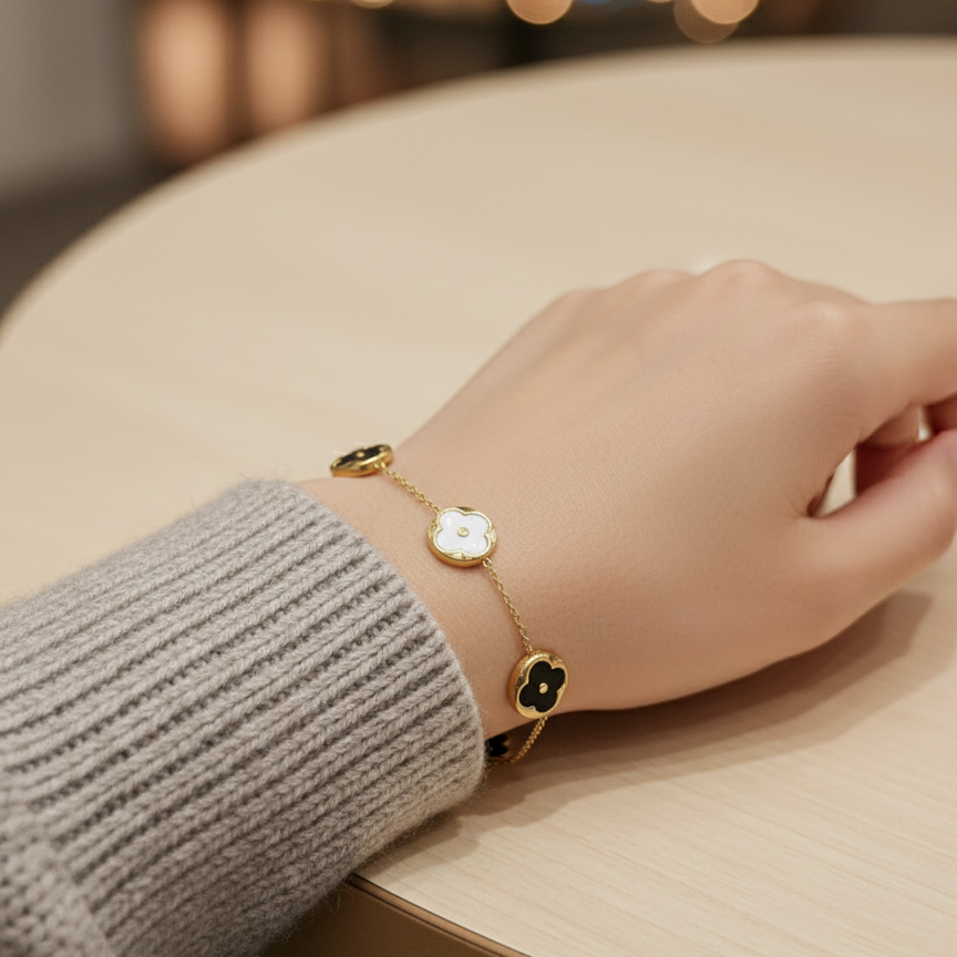 Two-Tone Clover Bracelet